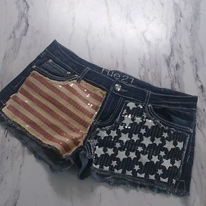 Rue 21 American Flag Denim Shorts